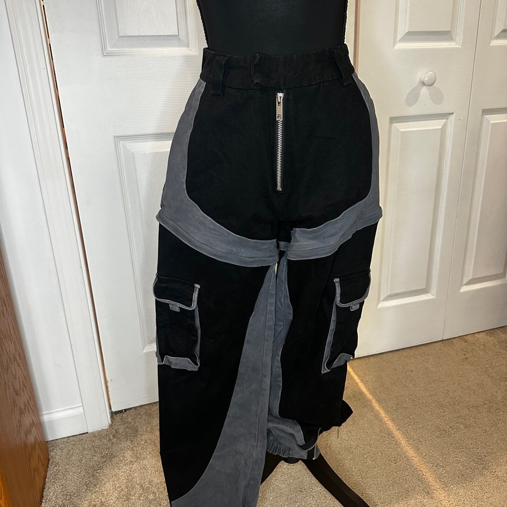 Black and Gray Cargo Pants/Shorts